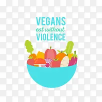 卡通的碗里的蔬菜水果-空若网 卡通的碗里的蔬菜水果-空若网