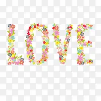 卡通花卉爱的艺术字-空若网 卡通花卉爱的艺术字-空若网