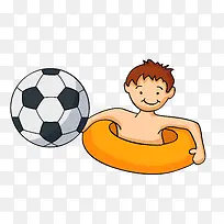 卡通游泳男子矢量图-空若网 卡通游泳男子矢量图-空若网