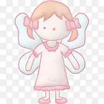 卡通蜡笔天使翅膀小女孩-空若网 卡通蜡笔天使翅膀小女孩-空若网