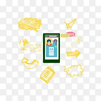 矢量扁平化手机和手绘图标-空若网 矢量扁平化手机和手绘图标-空若网