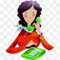 女士话务员人物接听电话造型-空若网 女士话务员人物接听电话造型-空若网