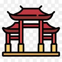 扁平化门楼PNG下载-空若网 扁平化门楼PNG下载-空若网