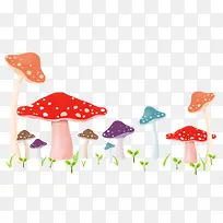 卡通蘑菇绿叶素材-空若网 卡通蘑菇绿叶素材-空若网