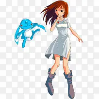 手绘女孩插画动物伙伴-空若网 手绘女孩插画动物伙伴-空若网