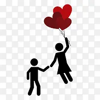 情侣剪影与爱心气球图片-空若网 情侣剪影与爱心气球图片-空若网