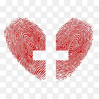 红色爱心指纹-空若网 红色爱心指纹-空若网