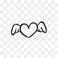 长翅膀的心形图标-空若网 长翅膀的心形图标-空若网