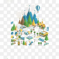 扁平化城镇建筑-空若网 扁平化城镇建筑-空若网