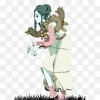 幽灵少女貂皮插画-空若网 幽灵少女貂皮插画-空若网