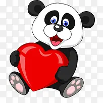 搂抱爱心的熊猫-空若网 搂抱爱心的熊猫-空若网