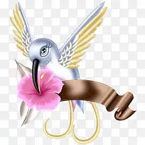 衔花的尖嘴鸟-空若网 衔花的尖嘴鸟-空若网