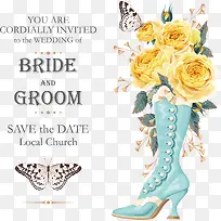 矢量鞋子和鲜花-空若网 矢量鞋子和鲜花-空若网