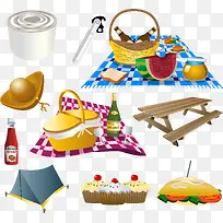 露营野餐矢量素材-空若网 露营野餐矢量素材-空若网