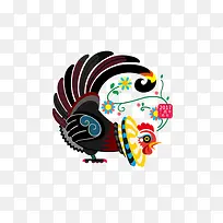 中国风2017新年卡通鸡-空若网 中国风2017新年卡通鸡-空若网