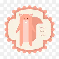 粉色松鼠秋季标签-空若网 粉色松鼠秋季标签-空若网