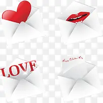 白色爱情信封矢量图-空若网 白色爱情信封矢量图-空若网