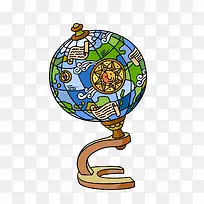 卡通手绘地球仪-空若网 卡通手绘地球仪-空若网