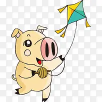 放风筝的猪-空若网 放风筝的猪-空若网