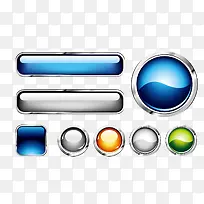 科技感蓝色质感网页图标按钮-空若网 科技感蓝色质感网页图标按钮-空若网