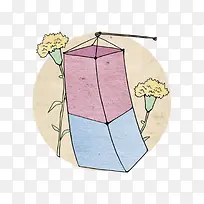 手绘灯笼和植物-空若网 手绘灯笼和植物-空若网