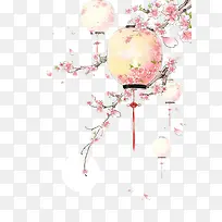 手绘灯笼和花-空若网 手绘灯笼和花-空若网