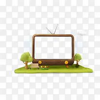 电视屏幕空白卡通草地春天白云-空若网 电视屏幕空白卡通草地春天白云-空若网