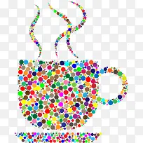 彩色圆组成的杯子-空若网 彩色圆组成的杯子-空若网