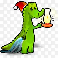 绿色恐龙圣诞节-空若网 绿色恐龙圣诞节-空若网
