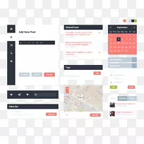 用户界面设计小部件图形用户界面-博客界面设计材料-空若网 用户界面设计小部件图形用户界面-博客界面设计材料-空若网