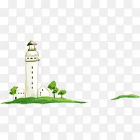 手绘白色漫画灯塔-空若网 手绘白色漫画灯塔-空若网