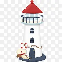 卡通白色灯塔-空若网 卡通白色灯塔-空若网