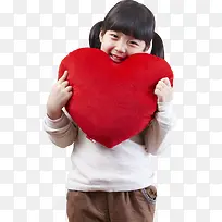 爱心抱枕爱心小女孩儿童-空若网 爱心抱枕爱心小女孩儿童-空若网