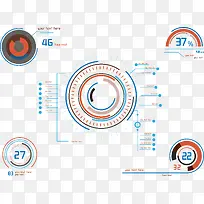 装饰科技蓝红色数据分析图表-空若网 装饰科技蓝红色数据分析图表-空若网