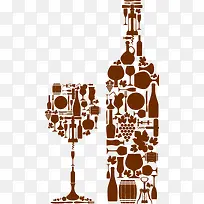 棕色手绘高脚杯创意-空若网 棕色手绘高脚杯创意-空若网