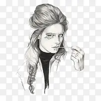 �ڰ���Ů�ſ�廭-������