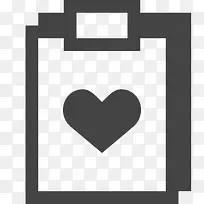 剪贴板的心图标-空若网 剪贴板的心图标-空若网