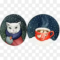 ˮ��è�Ϳ��Ȳ廭�ز�-������