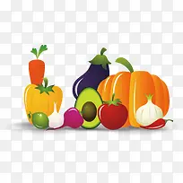卡通矢量蔬菜装饰-空若网 卡通矢量蔬菜装饰-空若网