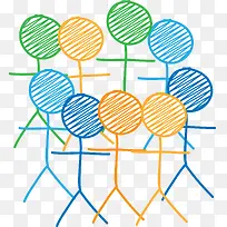 多彩简约火柴人-空若网 多彩简约火柴人-空若网