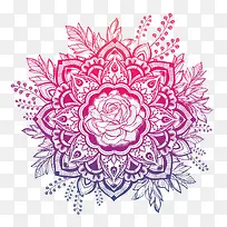 渐变花卉图案插画-空若网 渐变花卉图案插画-空若网