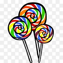 手绘彩虹棒棒糖素材-空若网 手绘彩虹棒棒糖素材-空若网