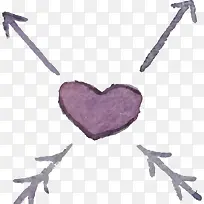 矢量水彩紫色箭头爱心素材-空若网 矢量水彩紫色箭头爱心素材-空若网
