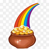 矢量金币彩虹素材-空若网 矢量金币彩虹素材-空若网