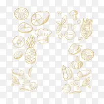 金色水果线条-空若网 金色水果线条-空若网