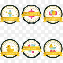 六张可爱婴儿标签-空若网 六张可爱婴儿标签-空若网