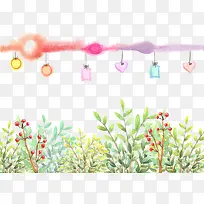 水彩树叶和吊饰-空若网 水彩树叶和吊饰-空若网