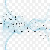 矢量蓝色曲线和光点-空若网 矢量蓝色曲线和光点-空若网