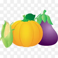 茄子南瓜玉米png矢量素材-空若网 茄子南瓜玉米png矢量素材-空若网