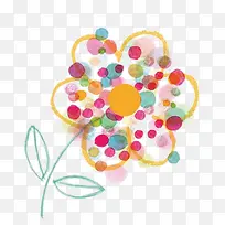 卡通彩色圆点小花-空若网 卡通彩色圆点小花-空若网
